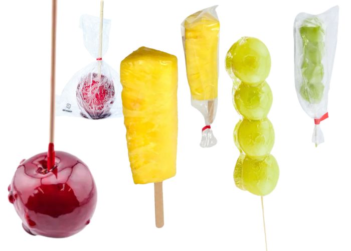 リンゴ飴、パイン棒、ぶどうタンフル