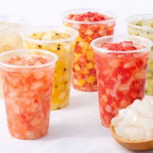 果肉入りフルーツ×ナタデココドリンク｜簡単！解凍してドリンクを注ぐだけ