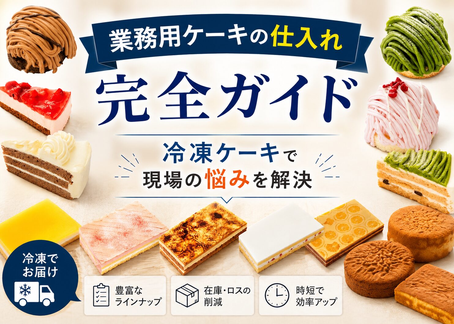 業務用ケーキの仕入れ完全ガイド｜冷凍ケーキで現場の悩みを解決